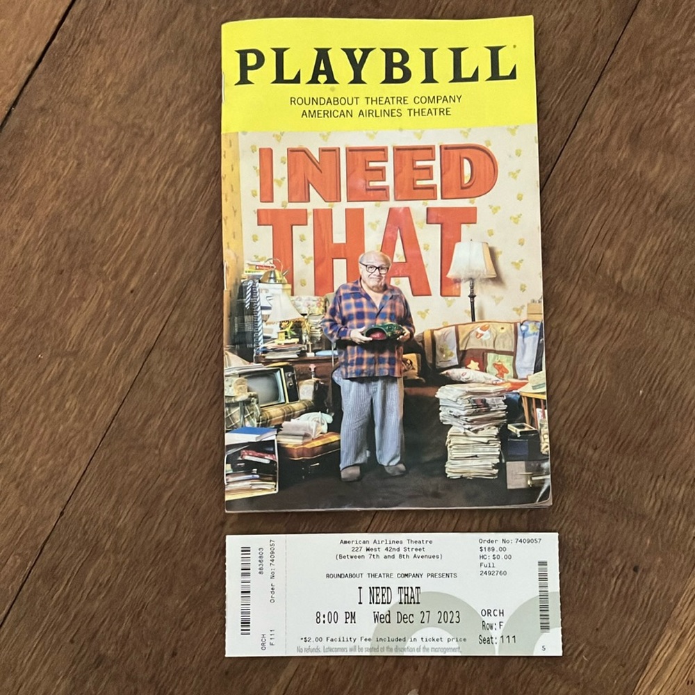Playbill from I Need That
